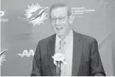  ?? MIKE STOCKER/SUN SENTINEL ?? Miami Dolphins owner Stephen Ross, the real estate developer who is chairman of The Related Companies, is tied for No. 7 on the list of richest sports owners with a net worth of 7.6 billion.
