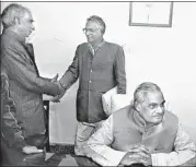  ?? HT ARCHIVE ?? ▪ (From left) Jaswant Singh, George Fernandes with former PM Atal Bihari Vajpayee at a press conference in 1997.