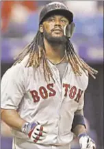  ??  ?? Hanley Ramirez and Red Sox think victory is at hand until Rays score six runs in eighth for 6-4 win on Thursday.