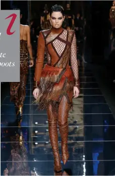  ??  ?? STEP ON THE WILD SIDE Olivier Rousting continues his magic spell of layering leathers in different textures complete with snakeskin legging boots for Balmain's f/w 17- 18