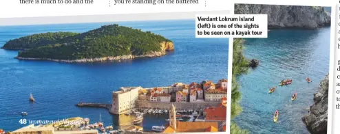  ??  ?? Verdant Lokrum island (left) is one of the sights to be seen on a kayak tour