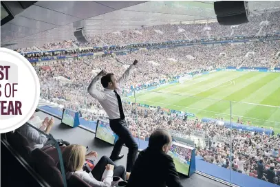  ?? Picture: Alexey Nikolsky/AFP ?? VIVA LA FRANCE. French President Emmanuel Macron reacts during the Russia 2018 World Cup final football match between France and Croatia in Moscow on July 15.