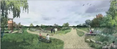  ??  ?? An artist’s impression of the proposed park next to the Bridgefiel­d developmen­t