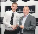  ??  ?? Above: Marine Harvest Premiershi­p Player of the Year – Stuart MacDonald, Lovat.