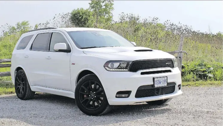  ?? PETER BLEAKNEY/DRIVING ?? The 2018 Dodge Durango SRT is an imposing beast with plenty of swagger. This howling hooligan will get your kids to school in comfort and style.