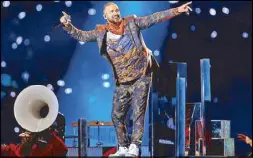  ?? AFP ?? Justin Timberlake performs during the Pepsi Super Bowl LII halftime show in Minnesota on Sunday.