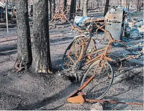  ?? JASON FRANSON THE CANADIAN PRESS FILE PHOTO ?? A residentia­l area destroyed by the wildfires is shown in Enterprise, N.W.T., last fall. Persistent drought and months of above average temperatur­es have raised the risk of wildfires.