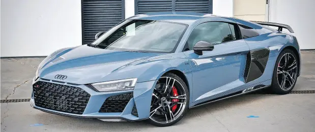  ?? PHOTOS: DEREK MCNAUGHTON / DRIVING.CA ?? The 2020 Audi R8 takes its V10 engine a notch or two higher with the base car gaining 30 horsepower, to 570 hp.