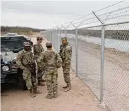  ?? Jerry Lara/Staff file photo ?? Texas Guard soldiers keep watch near Eagle Pass. A San Antonio soldier died in a medical emergency.