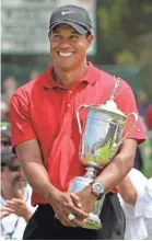  ?? CHRIS CARLSON/AP ?? Tiger Woods, who has won 79 PGA Tour titles, said ‘by far, the ’08 U.S. Open’ was the hardest ever.