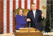  ?? Stephen Crowley / New York Times 2011 ?? In 2011, Rep. Nancy Pelosi handed the speaker’s gavel to John Boehner. He might be turning it over to another California­n.