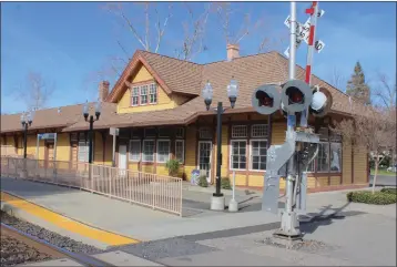  ?? STEVE SCHOONOVER — ENTERPRISE-RECORD ?? The existing train depot at West Fifth and Orange streets, seen Feb. 17in Chico, could be the northern terminus for a commuter train to Sacramento starting in 2028, if a study now underway finds such a rail service is possible. There are problems with the site, however, and another option for the potential Chico stop is under considerat­ion.