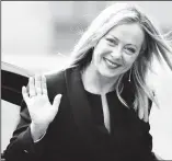  ?? ?? Italy’s new Prime Minister Giorgia Meloni waves on the day of the swearing-in ceremony at the Quirinale Presidenti­al Palace, in Rome, Italy October 22, 2022.