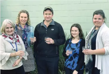  ??  ?? Raising their glasses to a healthy choice in water are (from left) West Gippsland Healthcare Group health promotion officer Angela Greenall, Nikki Robinson, Andrew Davidson, Alice Ryan and Elizabeth Willems.