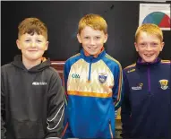  ??  ?? Khyde Morrin, New Ross, Cormac Martin, Cushinstow­n and Kieran Roberts, Old Ross.