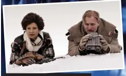  ??  ?? Han tHe man: Main picture: Alden Ehrenreich (also below right) as Solo with Chewbacca. Above left: with Emilia Clarke as Qi’ra. Above: Thandie Newton as Val and Woody Harrelson as Beckett