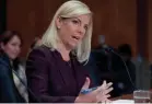  ??  ?? Kirstjen Nielsen testifies Wednesday before a Senate committee.
MICHAEL REYNOLDS/EPA-EFE