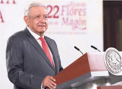  ?? ?? ADELANTADO.
El presidente López Obrador, ayer, durante su conferenci­a de prensa en Palacio Nacional.