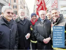  ?? Ansa ?? In corteo C’erano anche Massimo D'Alema, Sergio Cofferati e Guglielmo Epifani