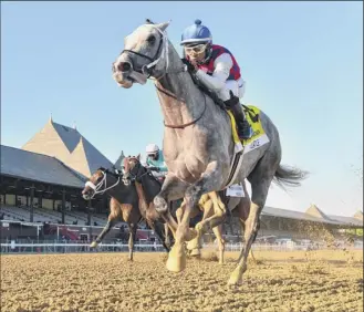  ?? Skip dickstein / Special to the times union ?? Volatile, with ricardo Santana Jr., wins the Grade i Alfred Vanderbilt at Saratoga race Course on Saturday. Volatile gives trainer Steve Asmussen another top sprinter.