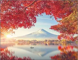  ?? ?? Autumnal shades with Mount Fuji, Japan in the distance