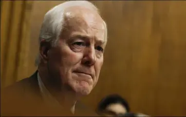  ?? Anna Moneymaker/Getty Images ?? Texas Sen. John Cornyn speaks during a hearing on Protecting America's Children From Gun Violence with the Senate Judiciary Committee at the U.S. Capitol on Wednesday in Washington, D.C.