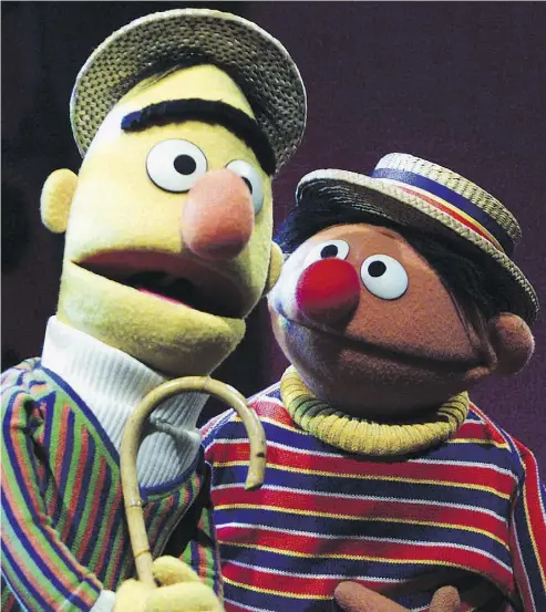  ?? BETH A. KEISER / THE ASSOCIATED PRESS FILES ?? Sesame Workshop has publicly denied that characters Bert and Ernie have any attraction towards one another.