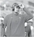  ?? CHRIS KNIGHT/ASSOCIATED PRESS ?? Maryland coach DJ Durkin reacts after Penn State scores its final touchdown of the day.