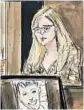  ?? ELIZABETH WILLIAMS/AP ?? In this courtroom sketch, Annie Farmer testifies on the witness stand during the Ghislaine Maxwell sex abuse trial on Friday in New York.