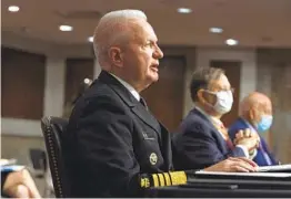  ?? ANNA MONEYMAKER AP ?? Adm. Brett Giroir, assistant secretary of Health and Human Services, says he “coordinate­d editing” on the guidelines from the coronaviru­s task force.