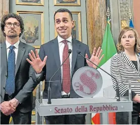  ?? ANSA ?? Por ahora. Di Maio, del Movimiento 5 Estrellas, no ve un acuerdo.