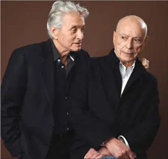  ?? Associated Press photo ?? Alan Arkin, right, and Michael Douglas, cast members in the Netflix comedy series “The Kominsky Method,” pose for a portrait at the Beverly Wilshire Four Seasons hotel in Beverly Hills, Calif.