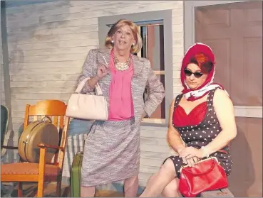  ?? COURTESY LAS VEGAS LITTLE THEATRE ?? Charlotte (Rob Kastil) and Gloria (Michael Sullivan) check into a haven for 1960s cross-dressers in Harvey Fierstein’s comedy “Casa Valentina,” which runs through Nov. 8 at Las Vegas Little Theatre.What:When:Where:Tickets:Grade: