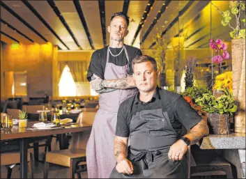  ?? Las Vegas Review-journal @rookie__rae ?? Rachel Aston
Michael and Bryan Voltaggio, brothers, chef-restaurate­urs and “Top Chef ” stars, have returned for Voltaggio at Bellagio, their second residency at the property.