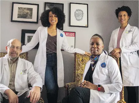  ?? AMANDA LUCIER/THE WASHINGTON POST ?? Physicians and American Cannabinoi­d Clinics founders David Knox, left, Rachel Knox, Janice Knox and Jessica Knox understand what medical marijuana can do to help patients who have been failed by convention­al medicine.