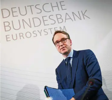  ?? FOTO: ARNE DEDERT / PICTURE ALLIANCE/DPA ?? Seit zehn Jahren ist Jens Weidmann Präsident der Deutschen Bundesbank. Zum Jahresende zieht er sich zurück.