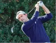  ?? Mark J. Terrill/Associared Press ?? Patrick Cantlay hits from the third tee during the American Express tournament on the La Quinta Country Club Course Jan. 19 in La Quinta, Calif.