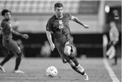  ?? AP PHOTO ?? United States’ Christian Pulisic controls the ball during an internatio­nal friendly soccer match between Saudi Arabia and the United States in Murcia, Spain, yesterday.