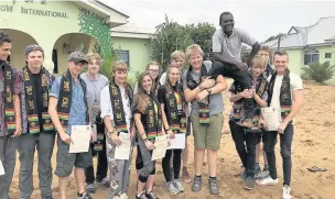  ??  ?? A party of 14 pupils and two staff members from Beech Hall School spent much valued time working in two schools in Ghana