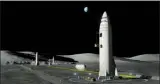  ?? HONS ?? FILE - This artist’s rendering made available by Elon Musk on Friday, Sept. 29, 2017shows SpaceX’s mega-rocket design on the Earth’s moon.