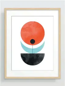  ?? EVE SAND ?? Geometric shapes, simplicity and pops of coral are popular this summer on Etsy, including this Moon Flower geometric print by Eve Sand, which is available for purchase on the global crafters’ website.