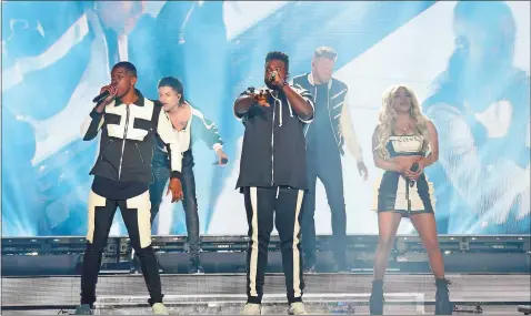  ?? WILLY SANJUAN, INVISION/AP ?? Pentatonix on stage last month in Inglewood, Calif.