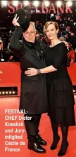  ??  ?? FESTIVALCH­EF Dieter Kosslick und Jurymitgli­ed Cécile de France