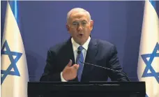  ?? AFP ?? Israeli Prime Minister Benjamin Netanyahu speaks during a live prime-time broadcast on Monday night