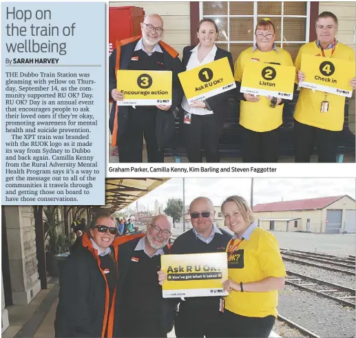  ??  ?? Graham Parker, Camilla Kenny, Kim Barling and Steven Faggotter Trainlink staff members Bernadette Roberts, Graham Parker, Paul O’rourke and Belinda Roberts