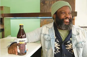  ?? ANDREA MOHIN/THE NEW YORK TIMES ?? Last year, Christophe­r Gandsy, the owner of Daleview Brewery in the Brooklyn borough of New York City, debuted James Earl, labeled as a “craft malt likka” and named for an uncle who enjoys malt liquor.