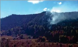  ??  ?? As of Friday, Oct. 7, at 11 a.m., 477 acres are in the target area for the wildfire on Strawberry Mountain off Manning Mill Road in Walker County. There are 145 acres of private land that is in the path of the fire. The wildfire is at 80 percent...