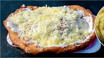  ?? PHOTOS: 123RF ?? Sour cream and grated cheese are popular toppings on la´ ngos.