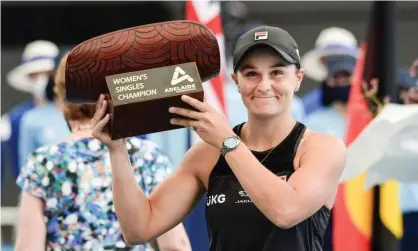 ?? Photograph: Brenton Edwards/AFP/Getty Images ?? Ash Barty underlined her firming Australian Open title favouritis­m with a 6-3, 6-2 win over Elena Rybakina in Adelaide.