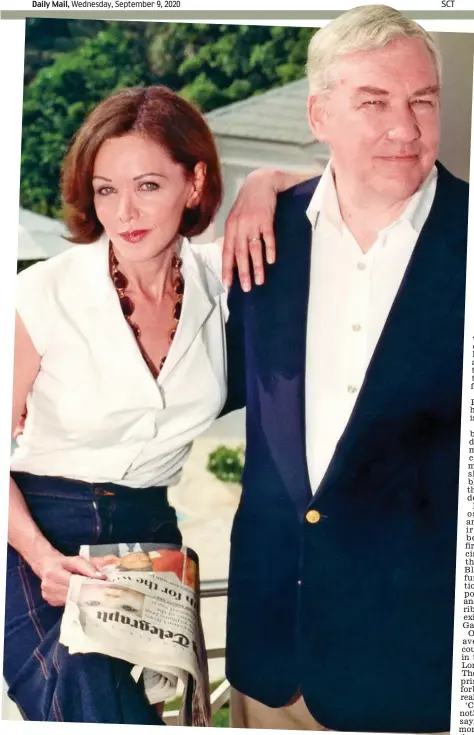  ?? Picture: JONATHAN BECKER/CONTOUR BY GETTY IMAGES ?? Power couple: The Blacks at their Palm Beach home in 2003. Four years later Conrad was imprisoned